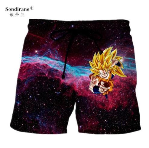 Sondirane New Fashion Men's Anime Dragon Ball Z Goku Funny 3D Print Shorts Summer Casual Beach Shorts Quick Dry Sweatpants Male