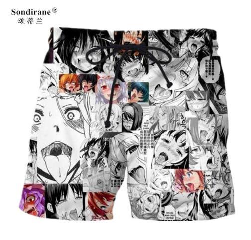 Sondirane Newest Anime Cartoon Funny 3D Print Shorts Summer Quick Dry Board Shorts Casual Men Elastic Waist Beach Shorts Pants