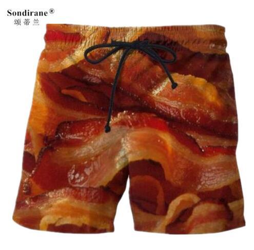 Sondirane New Fashion Funny 3D Print Food Pattern Shorts Casual Man Elastic Waist Beach Shorts Male Fitness Board Shorts Summer