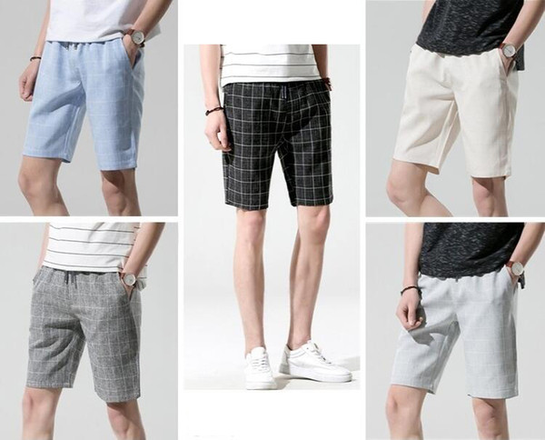 Men's Plus Size Plaid Summer Fashion Shorts Men's Original Style High Quality Classic Simple High Quality Knee Length Shorts