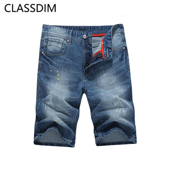 Good Quality Men's Cotton Light Blue Denim Shorts New Male Classic Style Solid Short Jeans Cowboy Short Trousers Size 36