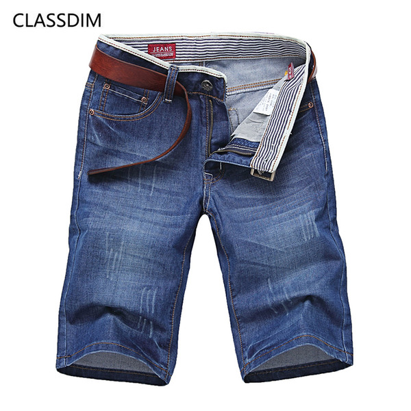 Men's cotton denim shorts Men's large size straight denim shorts Three-dimensional cut Fashion and leisure 2017 new year 28-38 yards