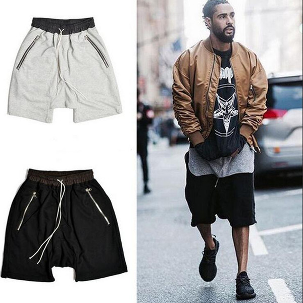 Men's Shorts KANYE WEST High Street Shorts Hanging pants harem pants FEAR OF GOD Quan Zhilong shorts