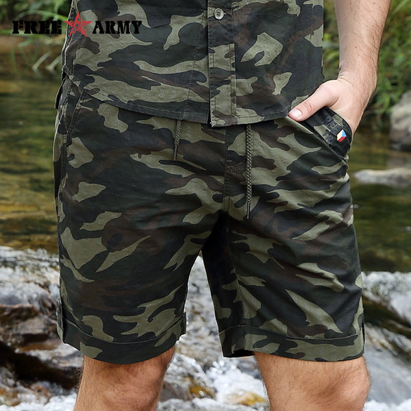 Men Military Casual Shorts, 2017 New Brand New Army Camouflage Shorts Men Mid Waist Drawstring Shorts for Summer Plus Size 29-40 MK-7280C