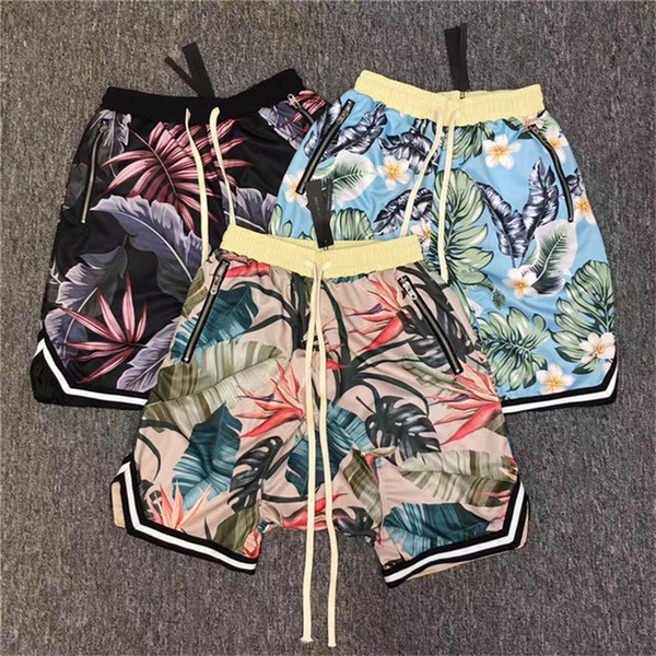 Fear Of God Shorts Men Women 2017 New Floral The 1987 Collection FOG fearofgod Beach Mesh Shorts Summer Style Fear Of God Shorts