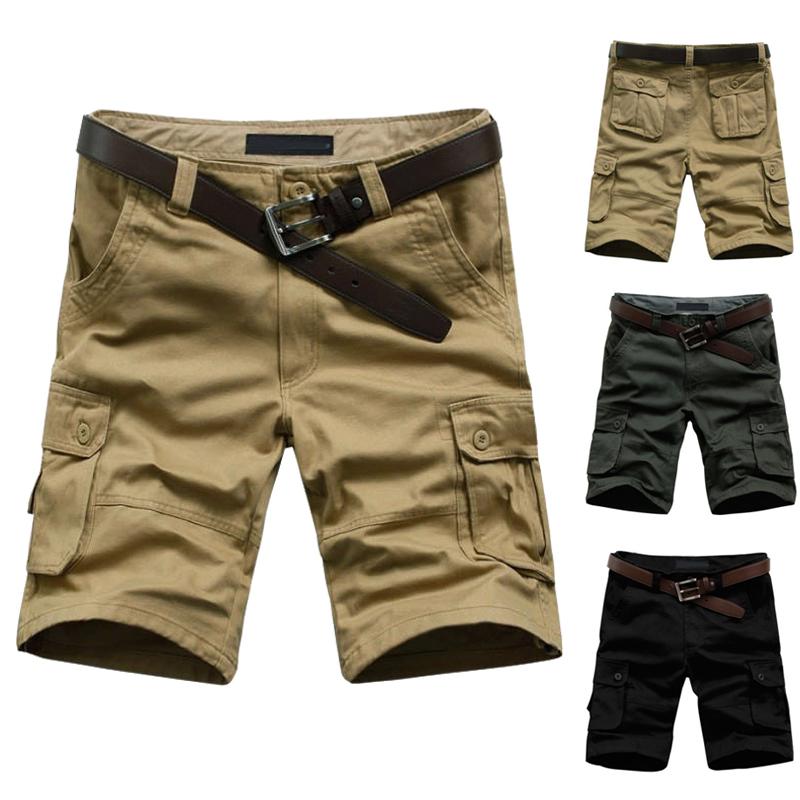 Wholesale-2014 Hot Sale Summer Men's Army Cargo Work Casual Bermuda Shorts Men Fashion Sports Overall Squad Match Trousers Plus size