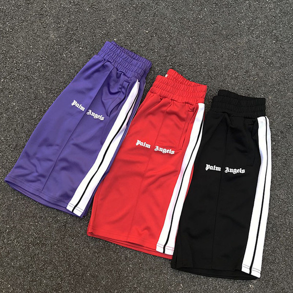 2019 Best Quality Palm Angels Shorts Solid Color Fashion Streetwear Palm Angels Shorts Summer Red