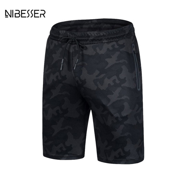 NIBESSER Brand Camouflage Patchwork Fitness Men Shorts Loose Breathable Quick Dry Bodybuilding Short Legging For Man