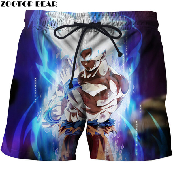 Silver Cool Anime 3D Print Summer Beach Shorts Men Casual Board Shorts Plage Quick Dry Swimwear 8XL DropShip