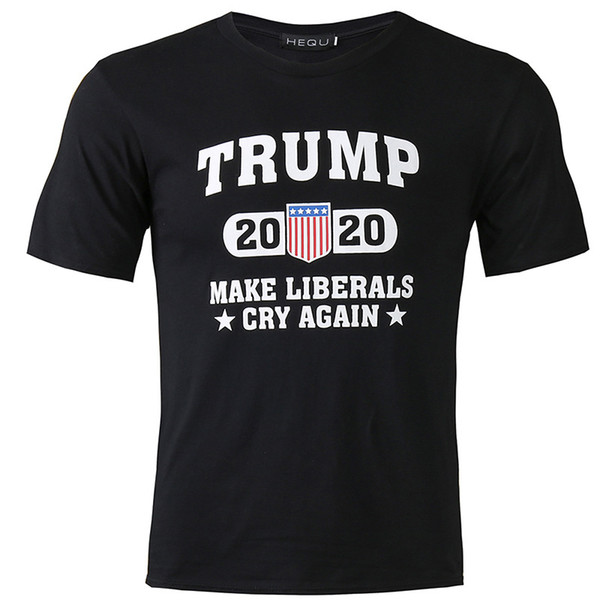 Summer New Design 3d Letter Trump 2020 Makes Liberals Cry Men's Fashion Trend Short Sleeve T-shirts Tees S-3XL