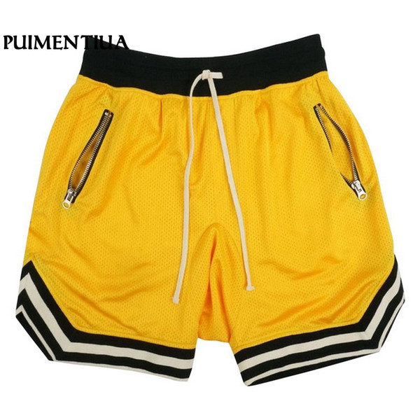 Puimentiua 2019 Men's Running Shorts with Pockets Workout Gym Training Shorts Male Sports Jogging Drawstring Quick-dry