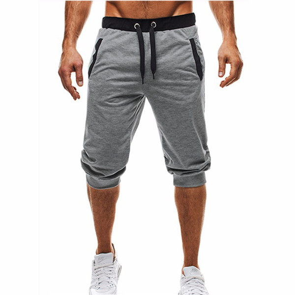 2017 Summer Men Shorts Casual Sweatpants Elastic Waist Cotton 3/4 Trousers Fitness Clothing Bodybuilding Male Shorts