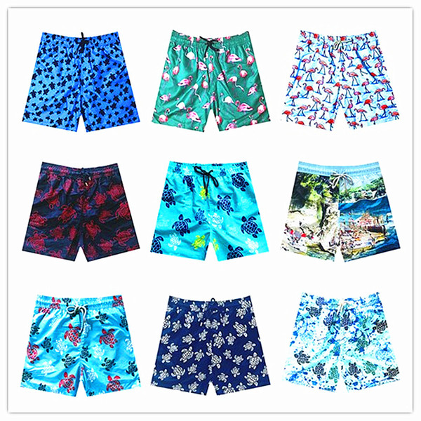 2019 Brand Vilebre Men Beach Board Shorts Swimwear Men 100% Quick Dry Turtles Male Boardshorts Bermuda Brequin Swimshort M-XXXL