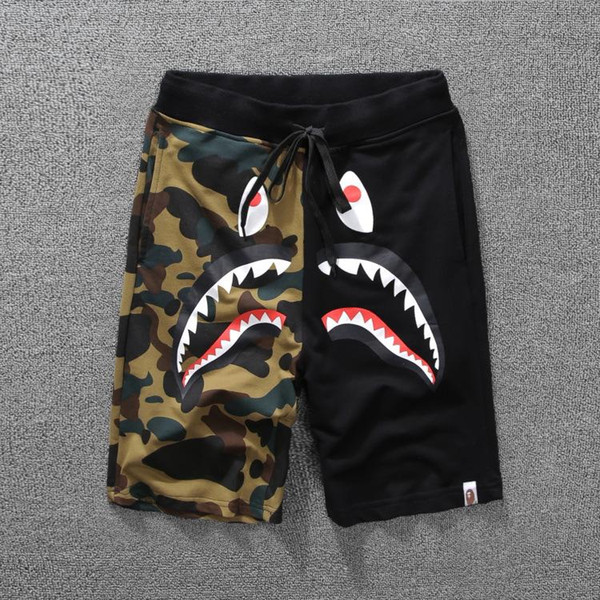 Men's Shark Shorts For Cotton Camo Causal Shorts Men Casual Camouflage Skateboard Short Pants Loose Streetwear