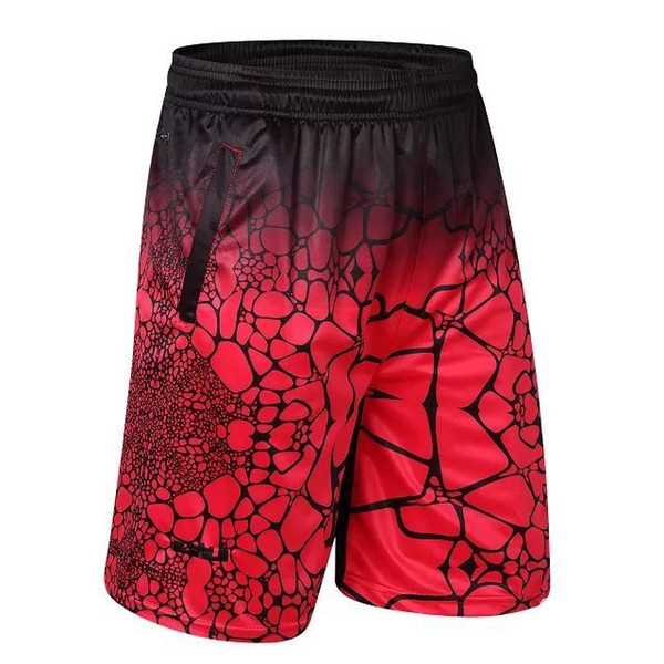 Men Casual basketball shorts Polyester Digital Print Bermuda Shorts With Zipper Pocket sportswear Trousers Male