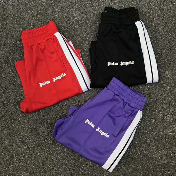 2019SS new Best Quality Hiphop PA palm angels Shorts Embroidery Side Striped Men Women Fashion Cotton Shorts Track Trousers kanye west