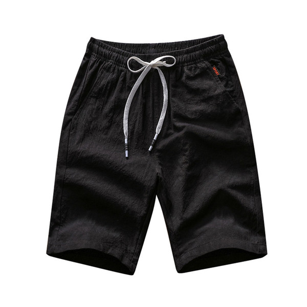 summer cotton casual shorts men funny beach short pants fashion black knee short drawstring elastic waist shorts male 4XL