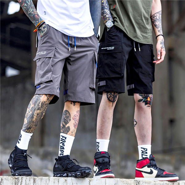 New fashion Man Short Pants Men Streetwear Cargo Shorts Pants Mens Hip Hop Casual Multi-pocket Shorts Male Loose