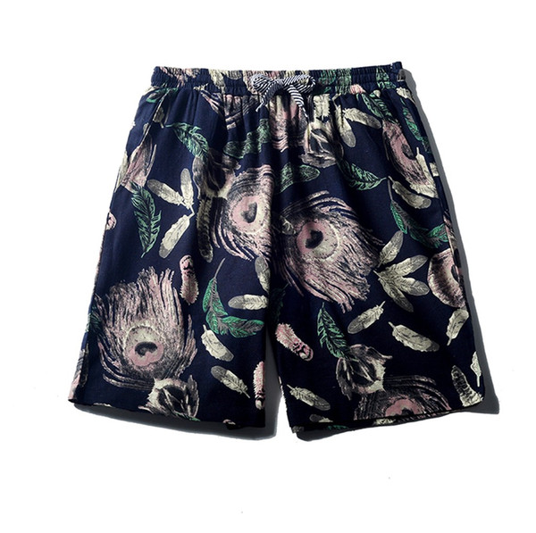 Men Linen Spartan shortsWork Casual Printed Beach Shorts Pants Trousers swim shorts women erkek deniz short maillot homme bain