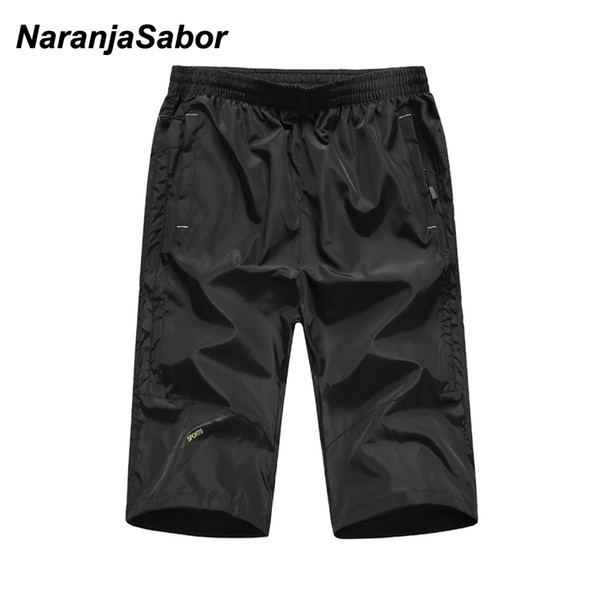 NaranjaSabor Summer New Men's Capri Shorts Sportswear Breathable Man Male Boys Quick Dry Shorts Jogger Loose Beach 5XL