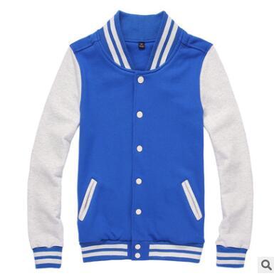 Fashionable Korean baseball uniform color Mosaic hoodie high - end collarwear class jacket qz-67