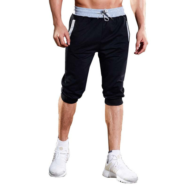 Men's Pure-color Fitness Running Pants Leisure Sports Body Building Fashion Gymnasium Training Jogging