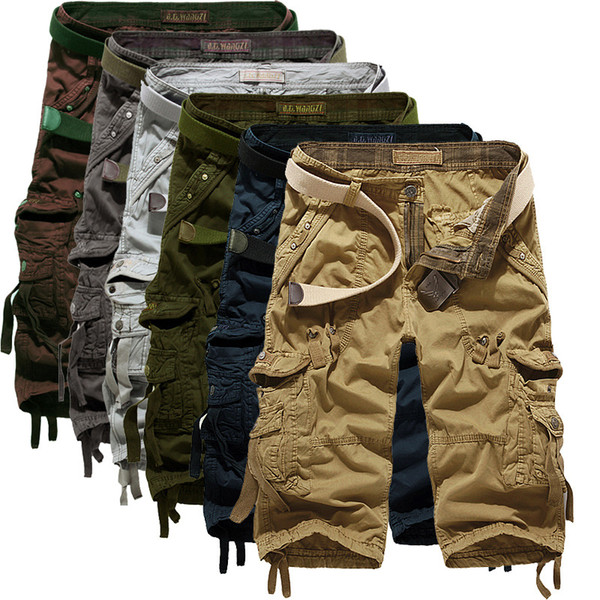 Men's Army Camouflage 3/4 Cargo Shorts Trousers Pattern Capri Pants Bermudas 1801ZYAA1544