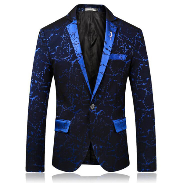 Spring Fashion Mens Blazer Commerce Casual Slim Fit Prom Dress Blazer Men Stage Wear Blazers Male Suit Jacket