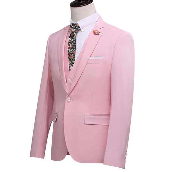 La MaxPa (jacket+pants+vest) Top fashion brand men suit spring autumn slim fit prom groom business party wedding male dress suit