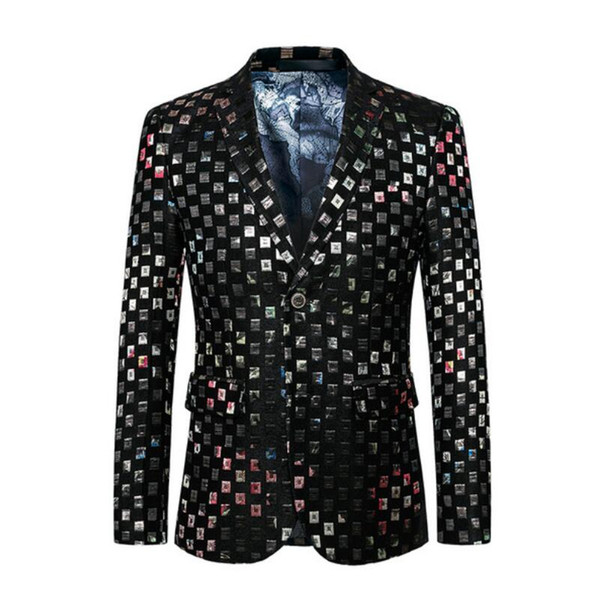 M-6XL Blazer Men Spring And Autumn Men New Printing Small Suit Fashion Business Casual Floral Popular Blazers Coat Jacket