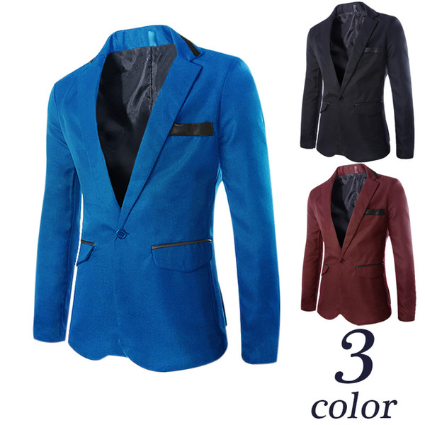 Wholesale-2016 new arrival blazers men blazer terno masculino jaquetas masculina single button mens blazers jacket size M-3XL HY898