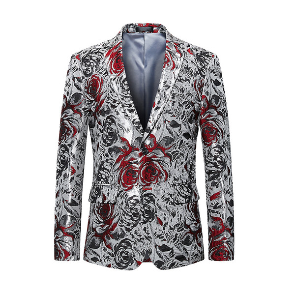 Large size men's casual suit men's fashion Slim Jacquard small suit coat men XZ016