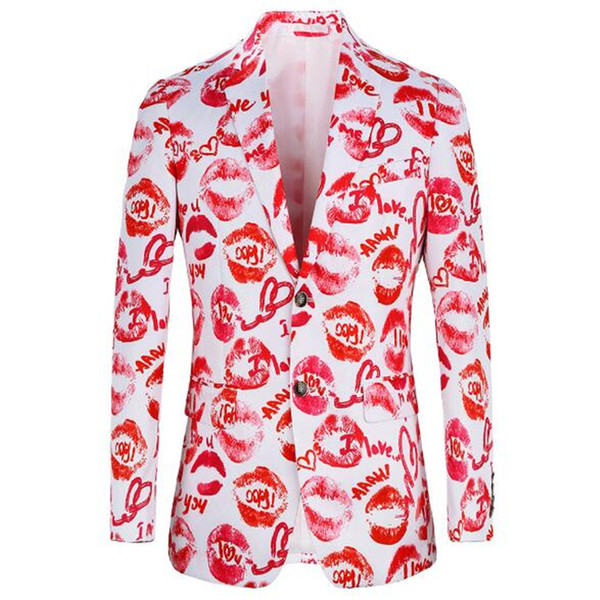 Tang cool xin brand new sexy red lips Lip design new year's Valentine's Day print casual suit