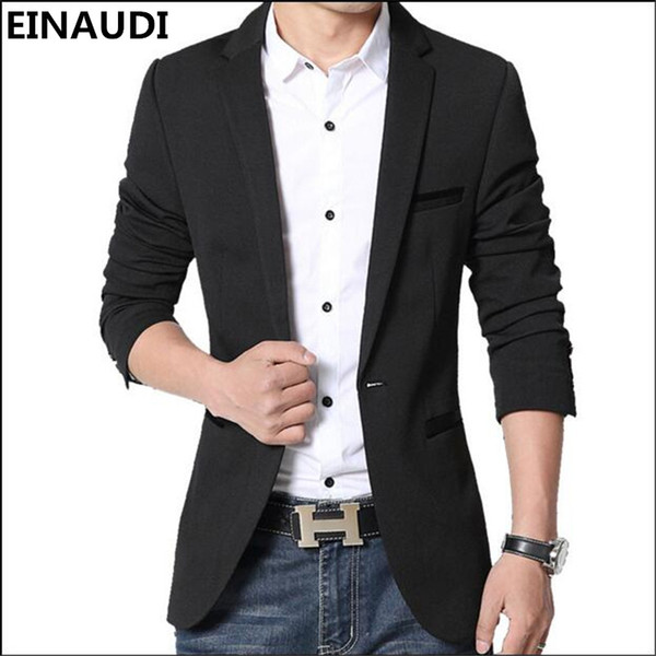 EINAUDI 2017 Hot Men's Fashion Casual Slim Fit Suit Jacket Solid Color High Quality Masculine Blazer Free shipping M-5XL
