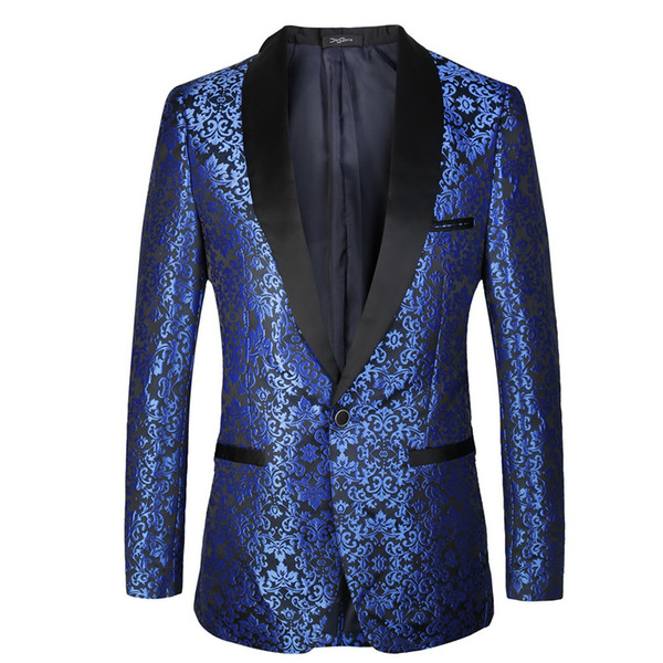 Men's Blazer Men's Fashion Print Jacket Wedding Groomsmen's Dresses Business Casual Jackets