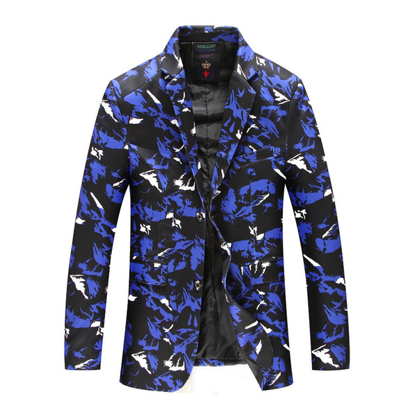 High quality men's casual suit jacket camouflage casual clothes single west plus fertilizer blazer jacket 4XL 5XL 6XL 7XL 8XL