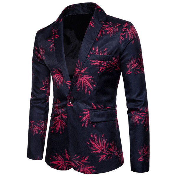 FDWERYNH Men England Style Casual Suit Jackets Floral Letter Print Party Meeting Business Korean Suit Jacket 3XL