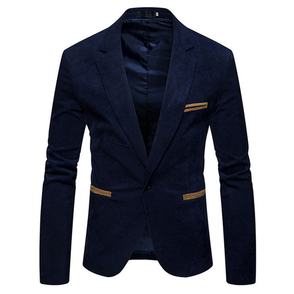 2018 New Men Blazer Fashion Slim Button Solid Color Casual Blazer Men Brand Mens Suit Jacket Gentleman Outerwear Male M-3XL CD50