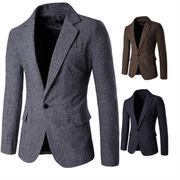 2018 High-quality NEW Men Fashion Brand Blazer British's Style Casual Slim Fit Suit Jacket Male Cloth Fabric Blazers Men Coat