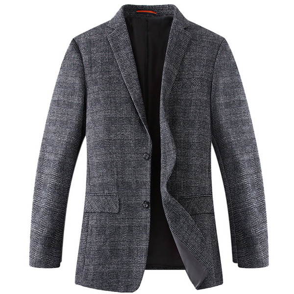 new arrival fashion Spring Casual Large Wool Suit Men Plaid Single Breasted high quality Blazer Mens plus size XL-6XL 7XL