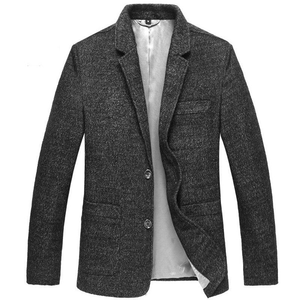 New Arrival Fashion Large Mens Woolen Casual Suit Jacket Autumn Winter Men Blazer High Quality Plus Size SMLXL2XL3XL4XL5XL