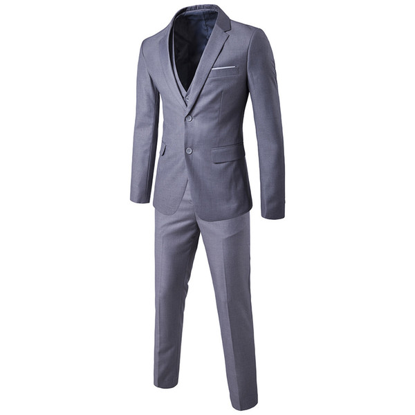 3 Piece Blazers Spring Quality Business Casual Suit Groom Wedding Suit 9 Color Casual Blazer DJ Party Stage Singer Grooms G2O3