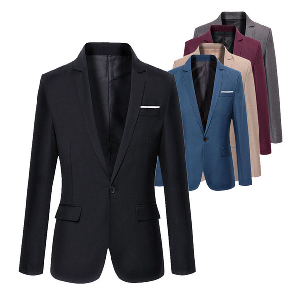Hirigin NEW Plus Size Suit Men's Blazers Formal Men's Slim Fit One Button Suit Blazer Business Blazers Men