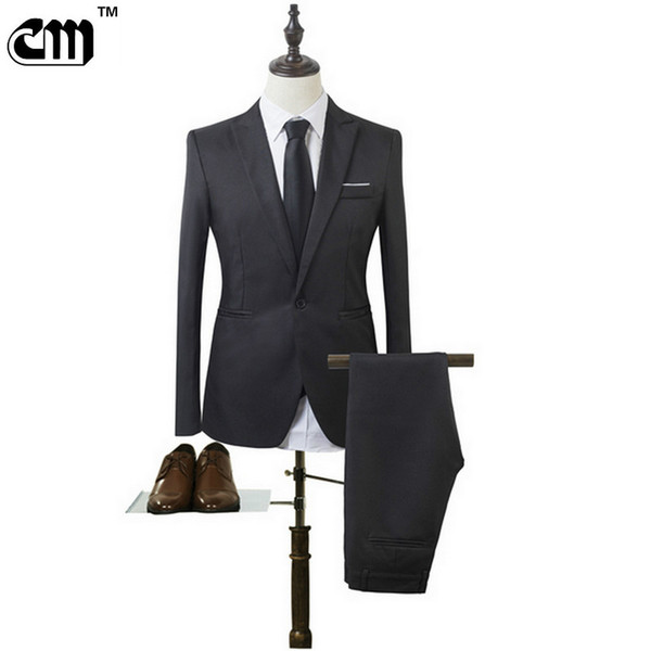 Wholesale- 2017 the CW fashion leisure business suit Eight kinds of color Cultivate one's morality men's suit jacket + pants Size M-3XL