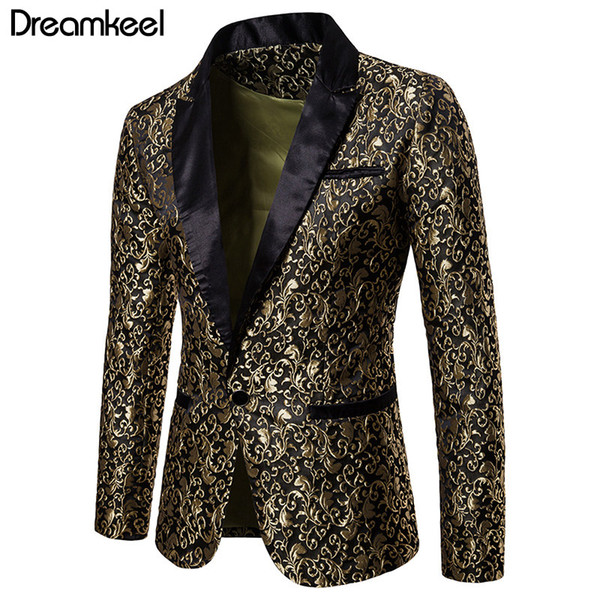 Slim Fit Blazer Men 2019 New Arrival Mens Floral Blazers Floral Prom Dress Blazers Elegant Wedding Blazer and Suit Jacket Men Y