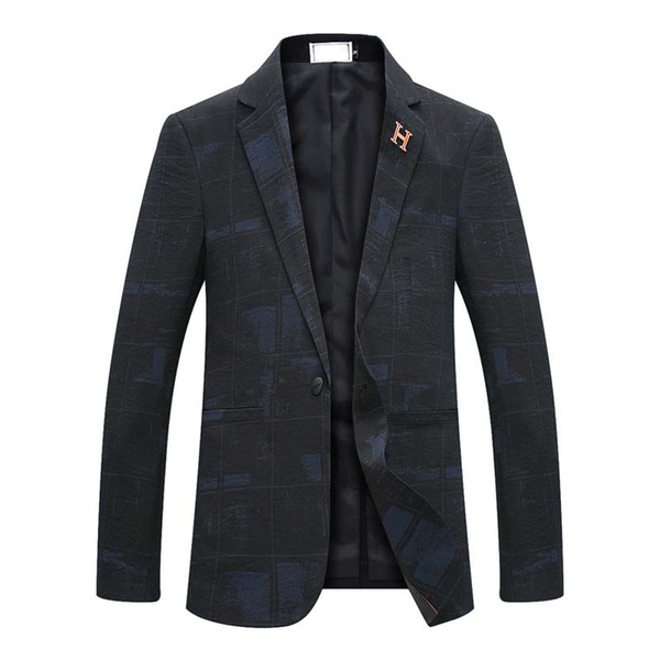 Fashion men's men's slim version autumn and winter men's fashion dark pattern gentleman office suit jacket dress