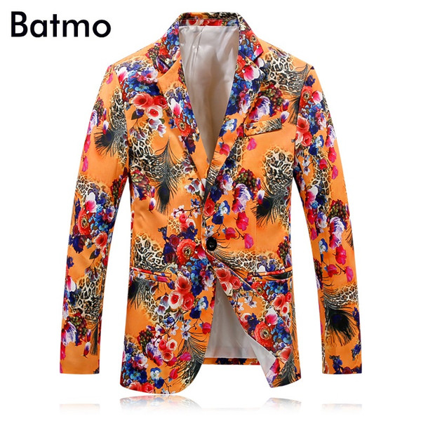 Wholesale- 2017 new arrival spring&summer Polyester printed flowers causal blazer men,men's suits plus-size M,L,XL,XXL,XXXL,4XL