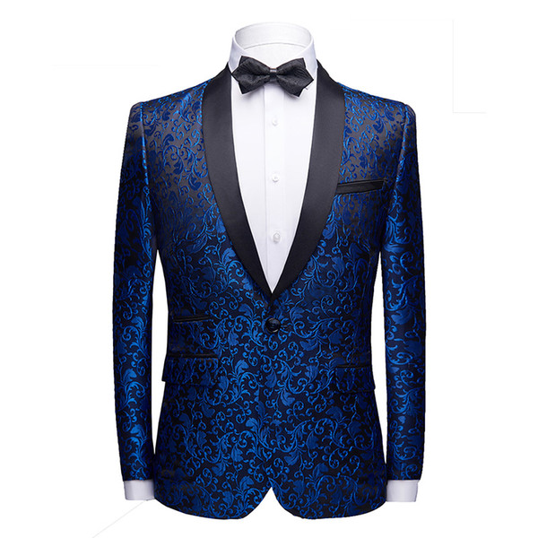 Blue Men Blazer Asian Size S - XXXXL Terno Masculino Slim Design men suit jacket White Red Black mens suits blazers