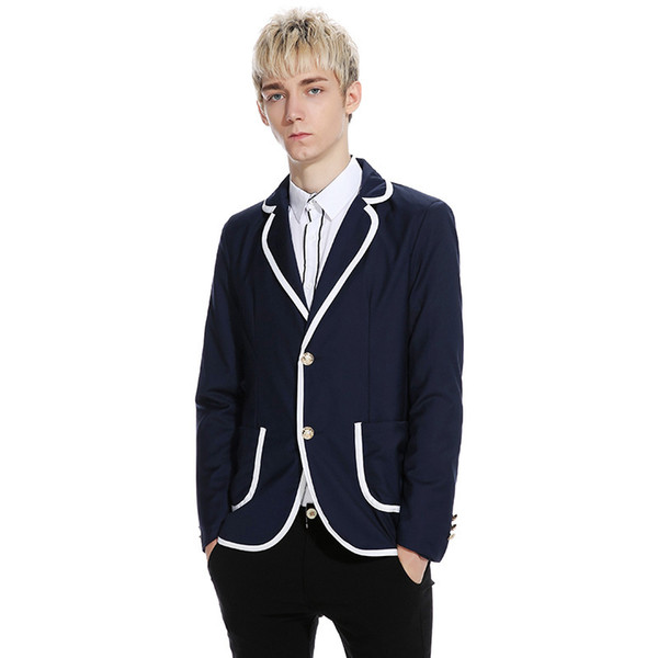 Fashion Preppy Style Casual Blazer for Men Regular Casual Office Jacket Slim Men Wears