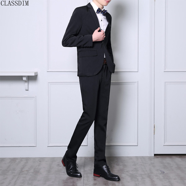 Autumn And Winter New Men's Suits (Suits, Trousers) Large Size Men's Casual Fashion Solid Color Suit Work Clothes, School Uniforms